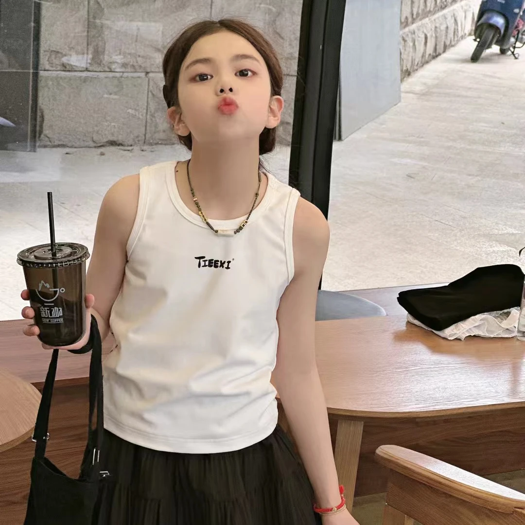 80489夏装洋气时尚儿童纯棉宝宝背心打底上衣男童女童中童装童