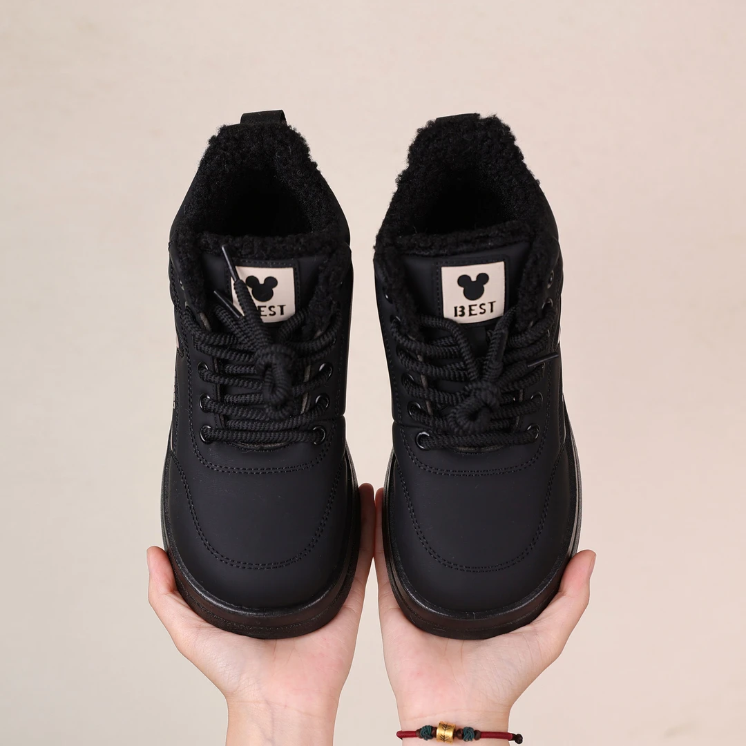 祥福云时尚老北京冬季新款女士加绒加厚舒适保暖平底防滑棉鞋软底
