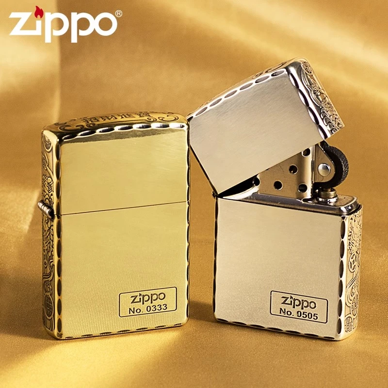 ZIPPO/之宝打火机正版三面雕刻招财进宝复古防风高档礼品DYH1X1