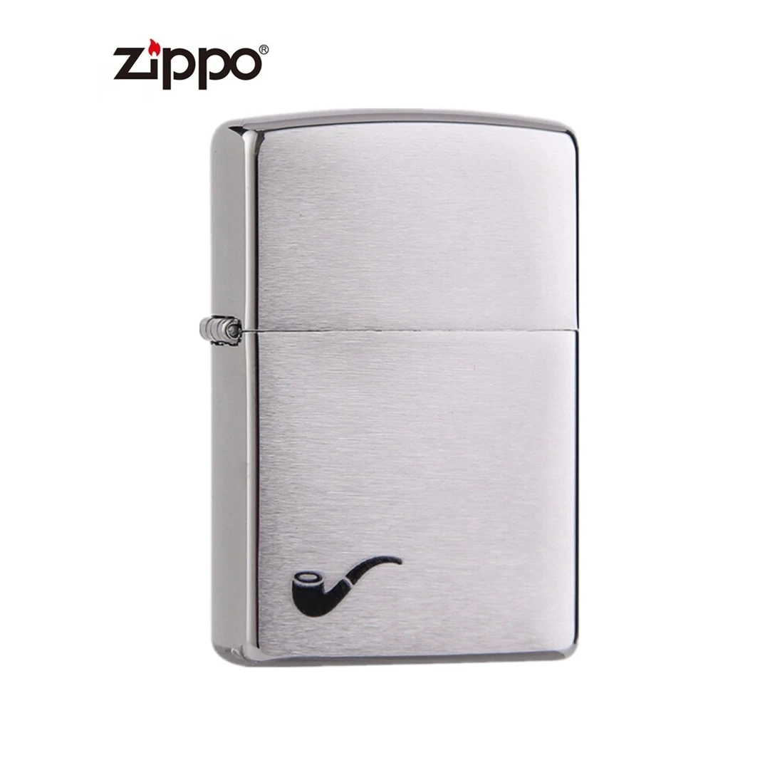 ZIPPO官方正版之宝煤油防风打火机烟斗200PL拉丝个性创意送礼