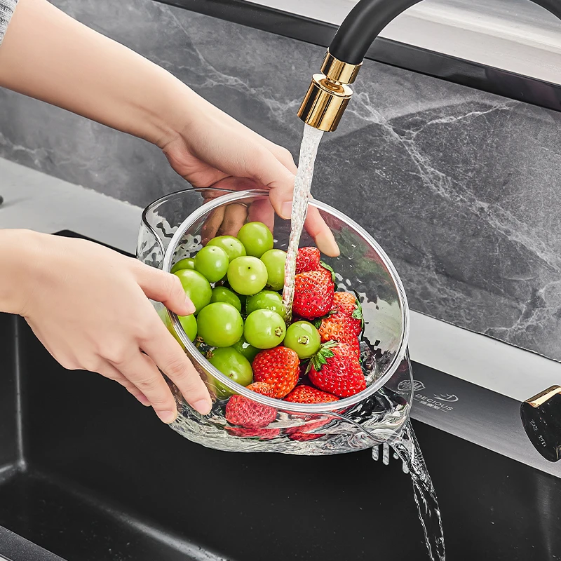 波纹双层沥水篮多功能家用洗菜盆清洗滤水篮零食果盘客厅干果盘