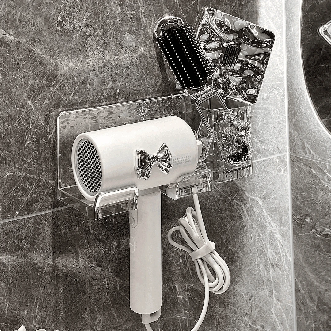 浴室免打孔吹风机置物架壁挂式电吹风支架风筒收纳架子挂架收纳架