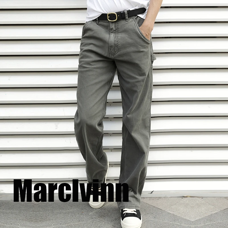 cleanfit伐木裤B11苔藓绿珠帆宽松直筒做旧多口袋工装美式休闲裤