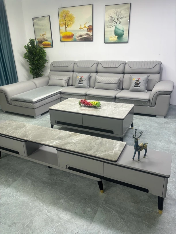 软体沙发厂家直销冬夏两用布艺沙发大小户型实木框架沙发茶几组合