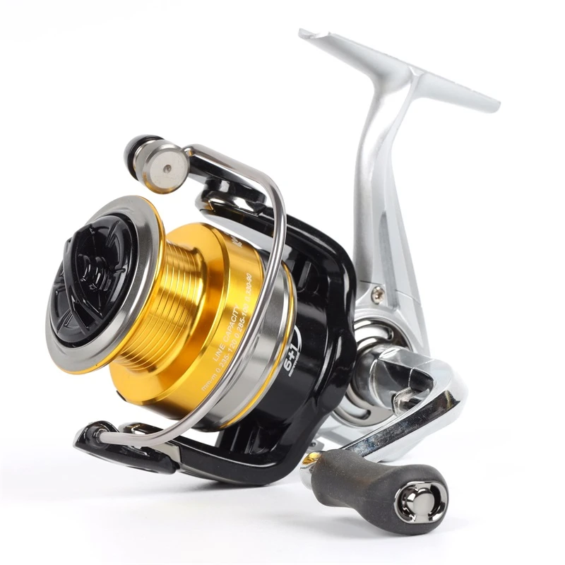 鲲霆无间隙斜切口路亚6+1微物马口打黑金属折叠摇臂远投纺车轮