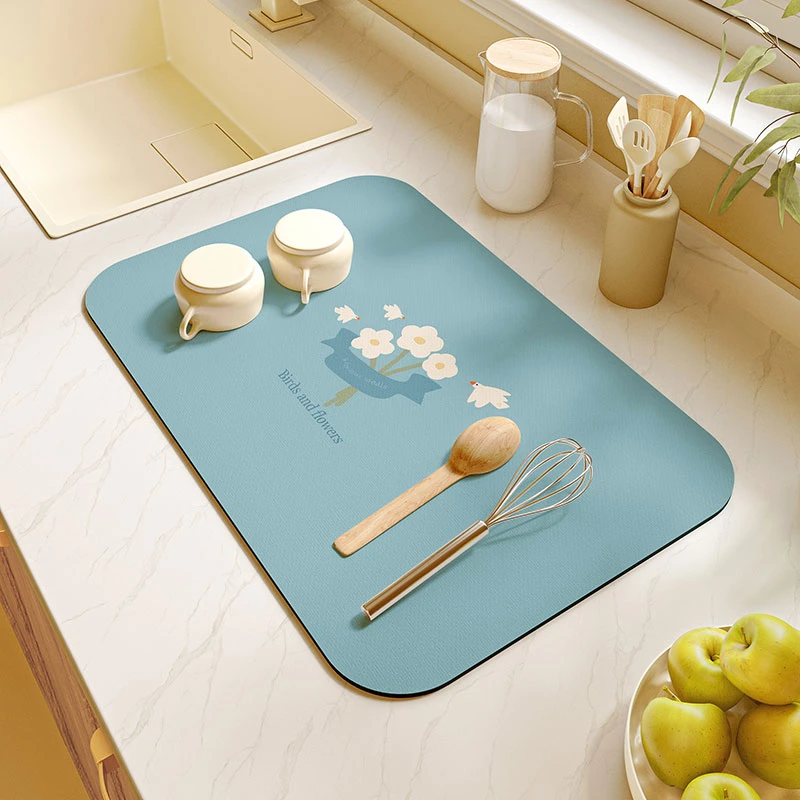 厨房美式台面吸水垫餐桌碗盘茶几杯子沥水垫桌面隔热垫硅藻泥桌垫