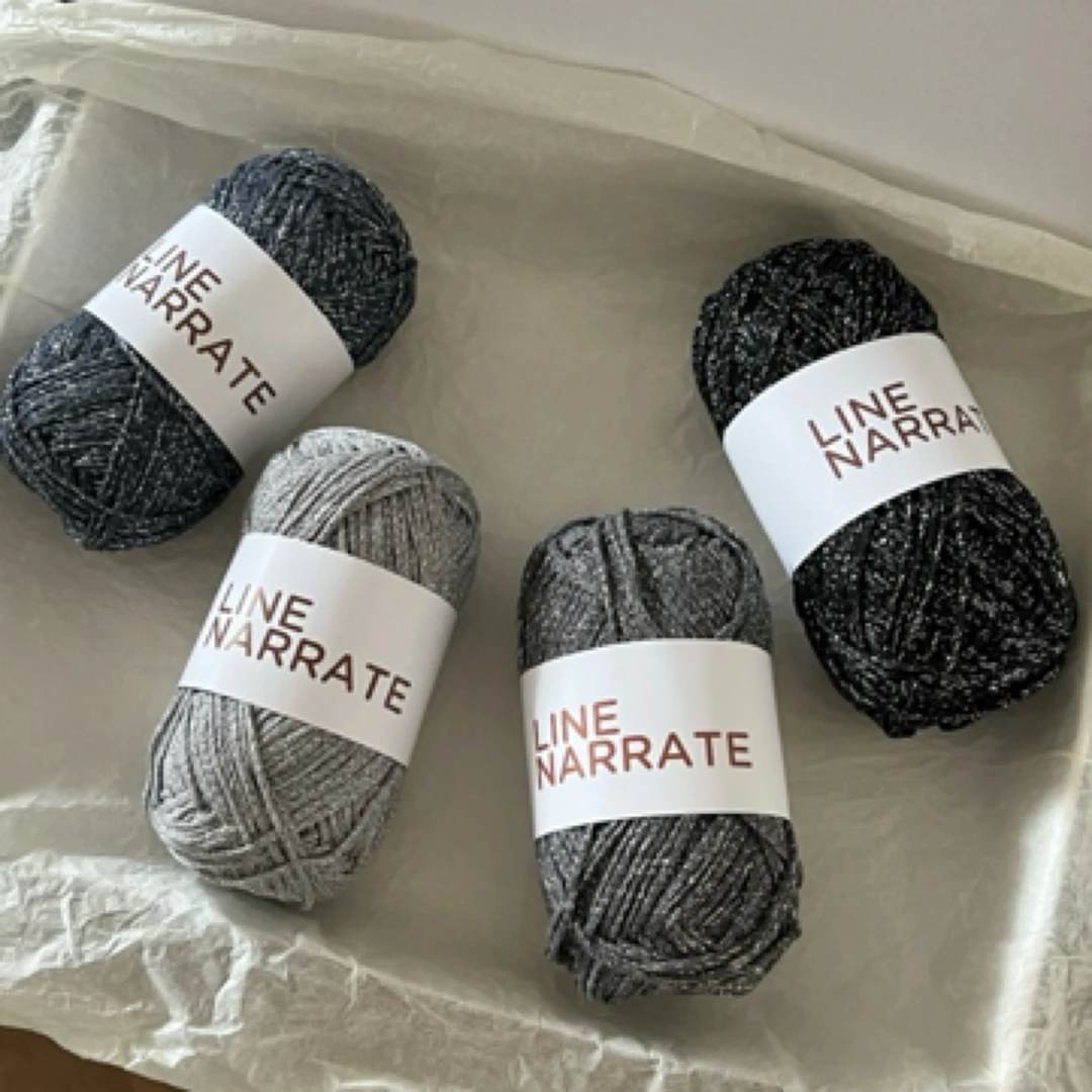 钩毛线的鱼女士 1#流银棉线1.5mm 韩国亮闪银丝空心棉圆股纱100g