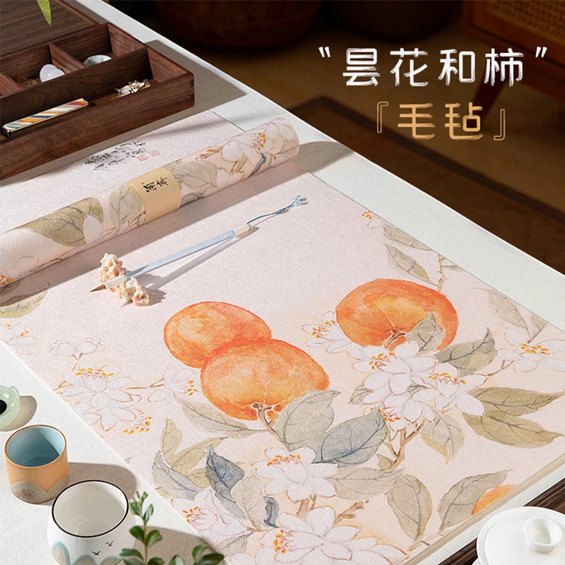 彩绘书画毛毡垫毛笔书法写字垫国画加厚锁边练字专用垫布桌垫学生