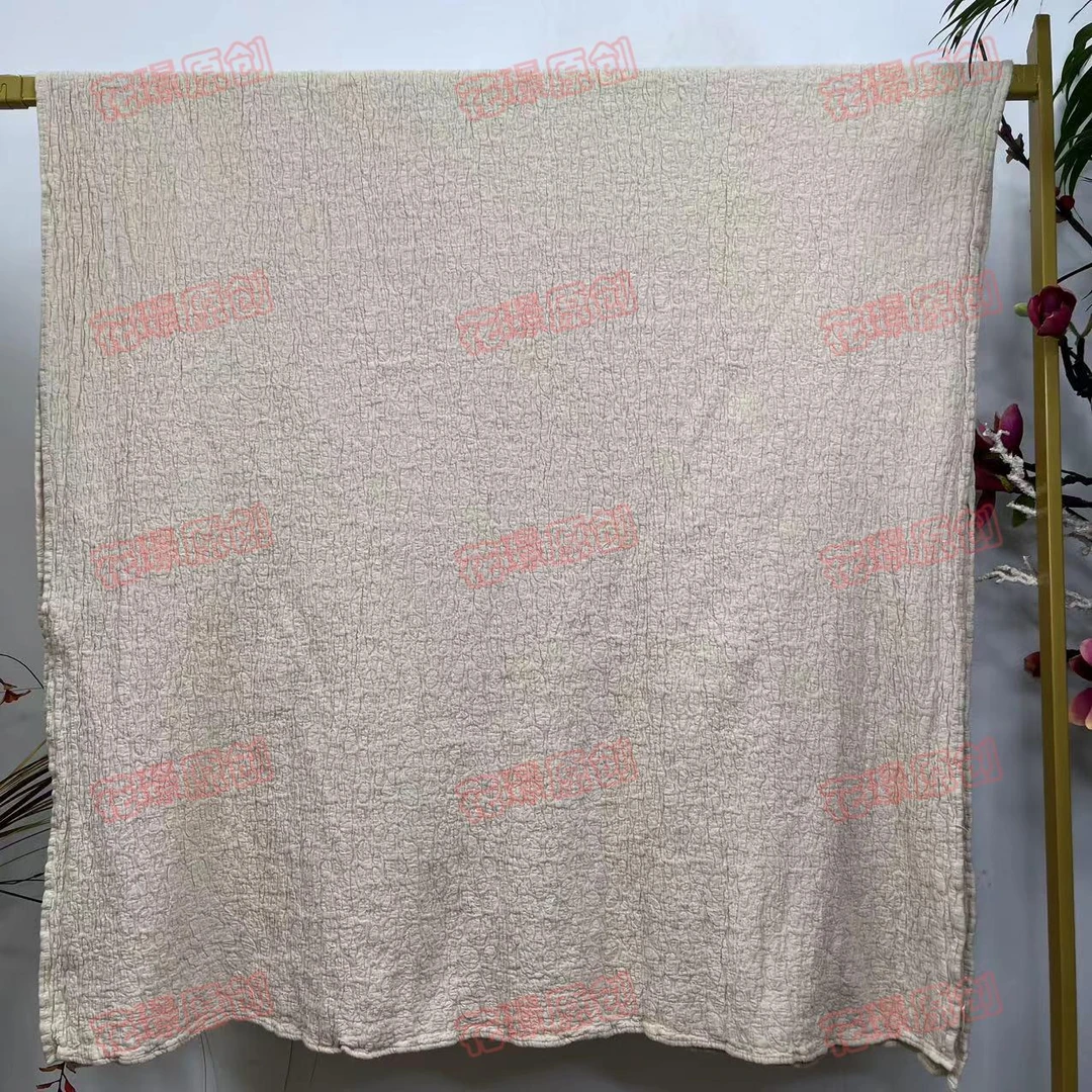 花璟原创设计复古炒色做旧肌理感多功能毯子（长220宽116）