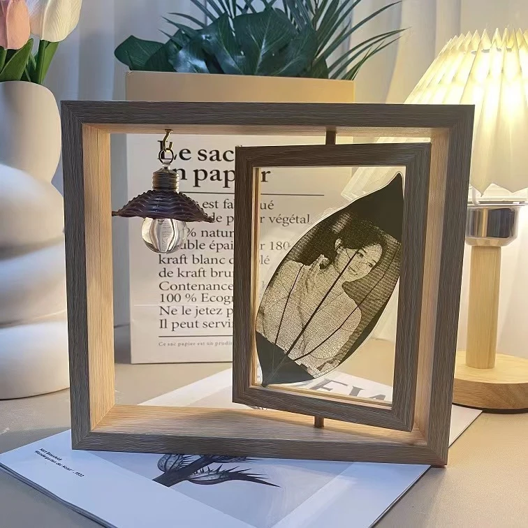 树叶照片定制平安情侣礼物纪念日创意女朋友闺蜜雕刻生日礼物叶雕