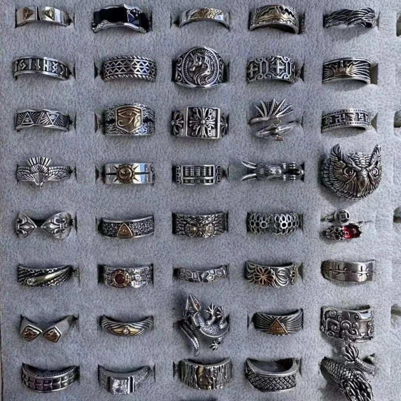 铜合金戒指 【戒指集合】男士个性戒指百搭复古做旧指环