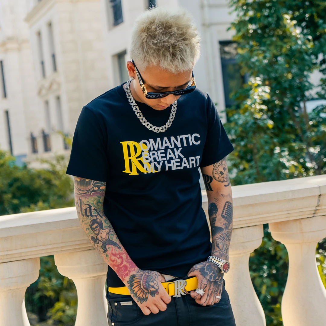 RELAX放松新品美式街头浪漫心碎短袖T恤夏季潮流修身紧身弹力上衣