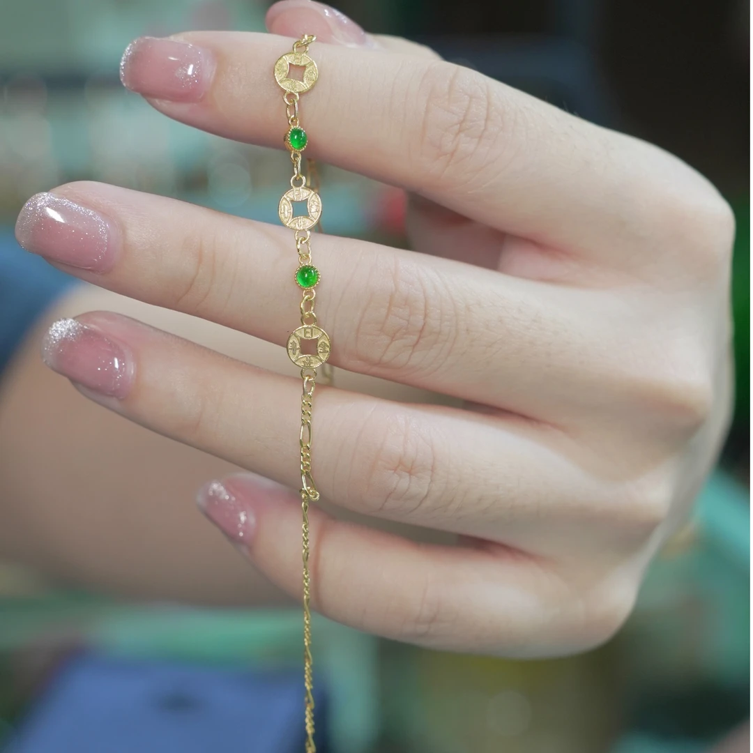 【不二珠宝】18K金设计款手链(日进斗金）