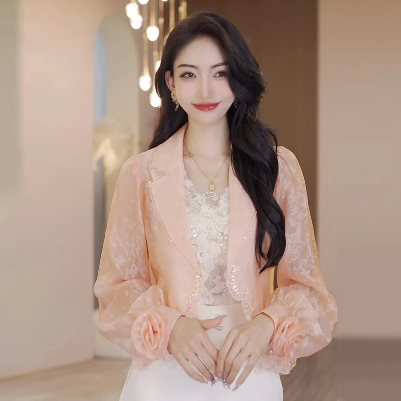 【现货福利】2025夏新款轻奢气质百搭外搭透气冰丝防晒衫OHNAH04113