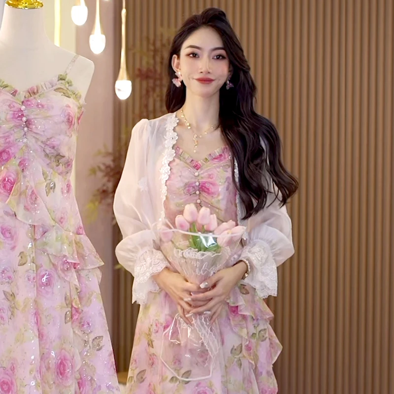 2024夏新款白色宽松外搭薄款防晒衫蕾丝衬衫洋气上档次OHNAG07068