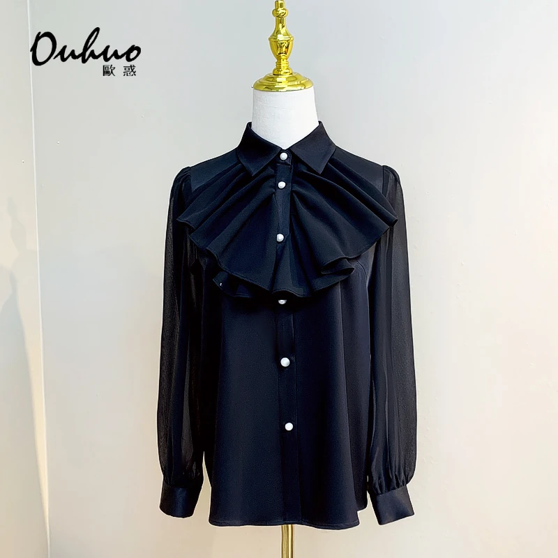 【现货福利】春装新款气质轻奢宫廷风百搭衬衫高级感OHSHF08035