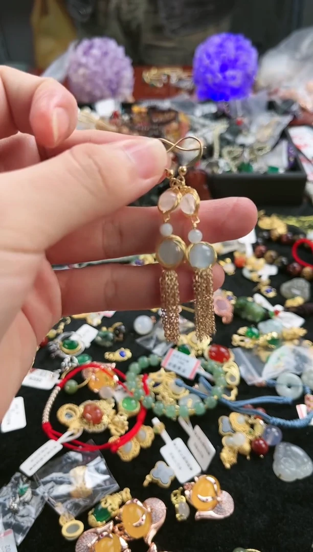 【闪购商品】天河石耳钉未镶嵌1