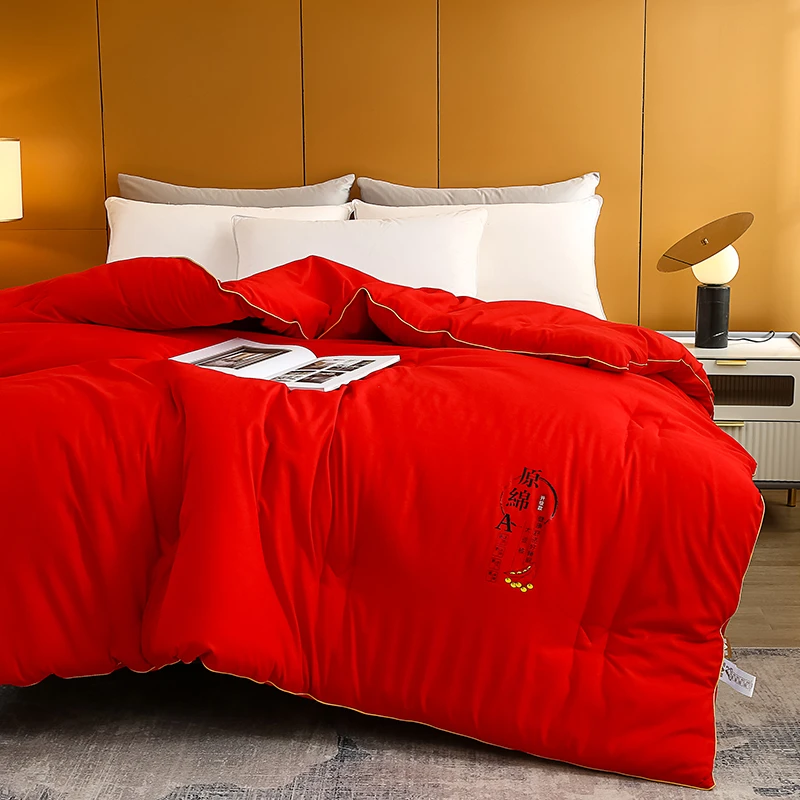 V/雅鹿婚庆喜被大红被子芯【双A类大豆被】 春秋被加厚保暖被芯冬被