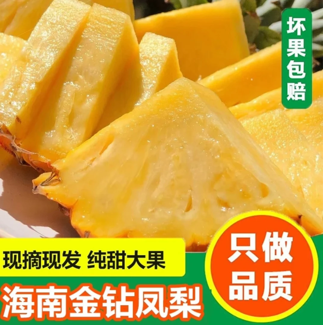 海南正宗17号金钻凤梨果园树熟果无丝凤梨爆甜多汁应季新鲜水果