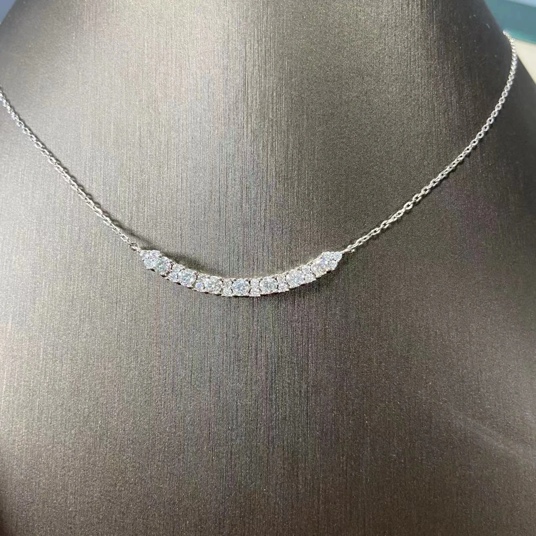 南非18A u吊坠 微笑联排锁骨链.Q