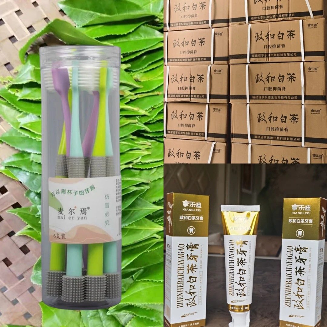 【新疆西藏包邮】政和白茶牙膏金装套餐2支牙膏2支牙刷