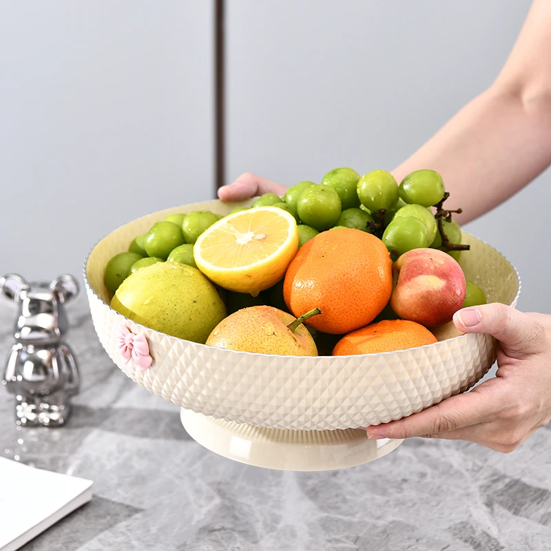 水果盘家用客厅茶几2023新款高颜值现代轻奢风沥水托盘网红干果盘