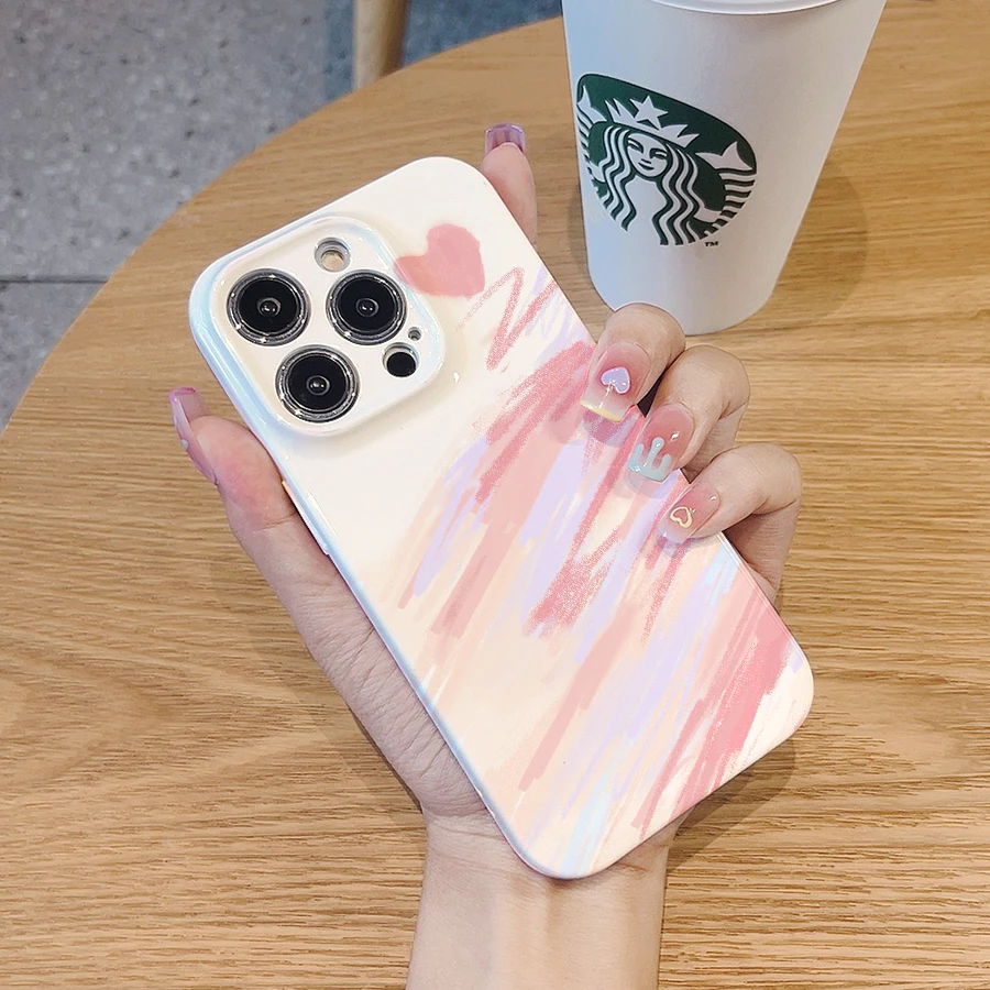 苹果华为oppo/vivo小米一加粉色韩系温柔仙女菲林防摔全包手机壳