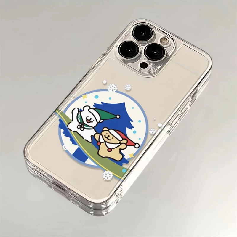 雪花线条狗适用苹果华为oppo小米vivo软iPhone13/14/15防摔手机壳