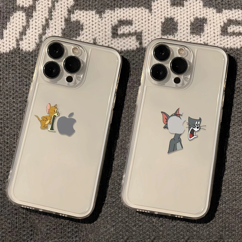 趣味猫和老鼠苹果15情侣手机壳iphone11/12/13/14卡通创意xs/xr软