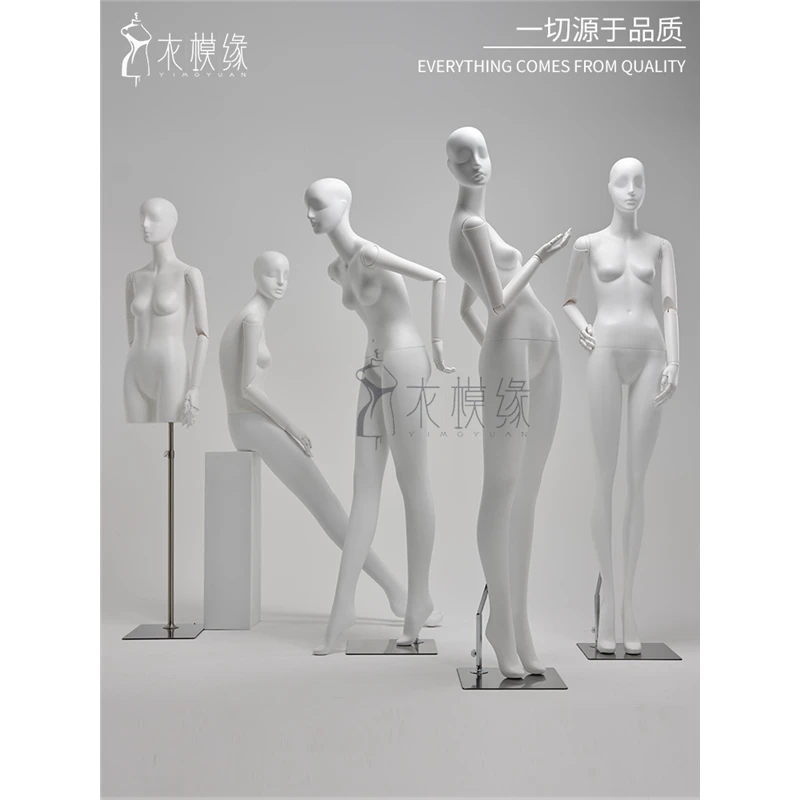 服装店模特道具女橱窗展示架半身假人型偶体女装店衣服全身女模特