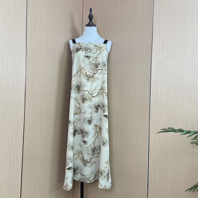 2080# 山清水秀 古风古色优雅大气连衣裙吊带