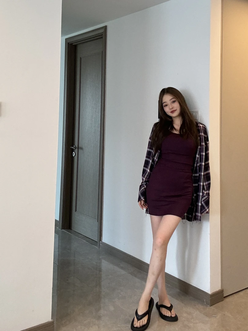 Shuang➕格子衬衫吊带连衣裙套装