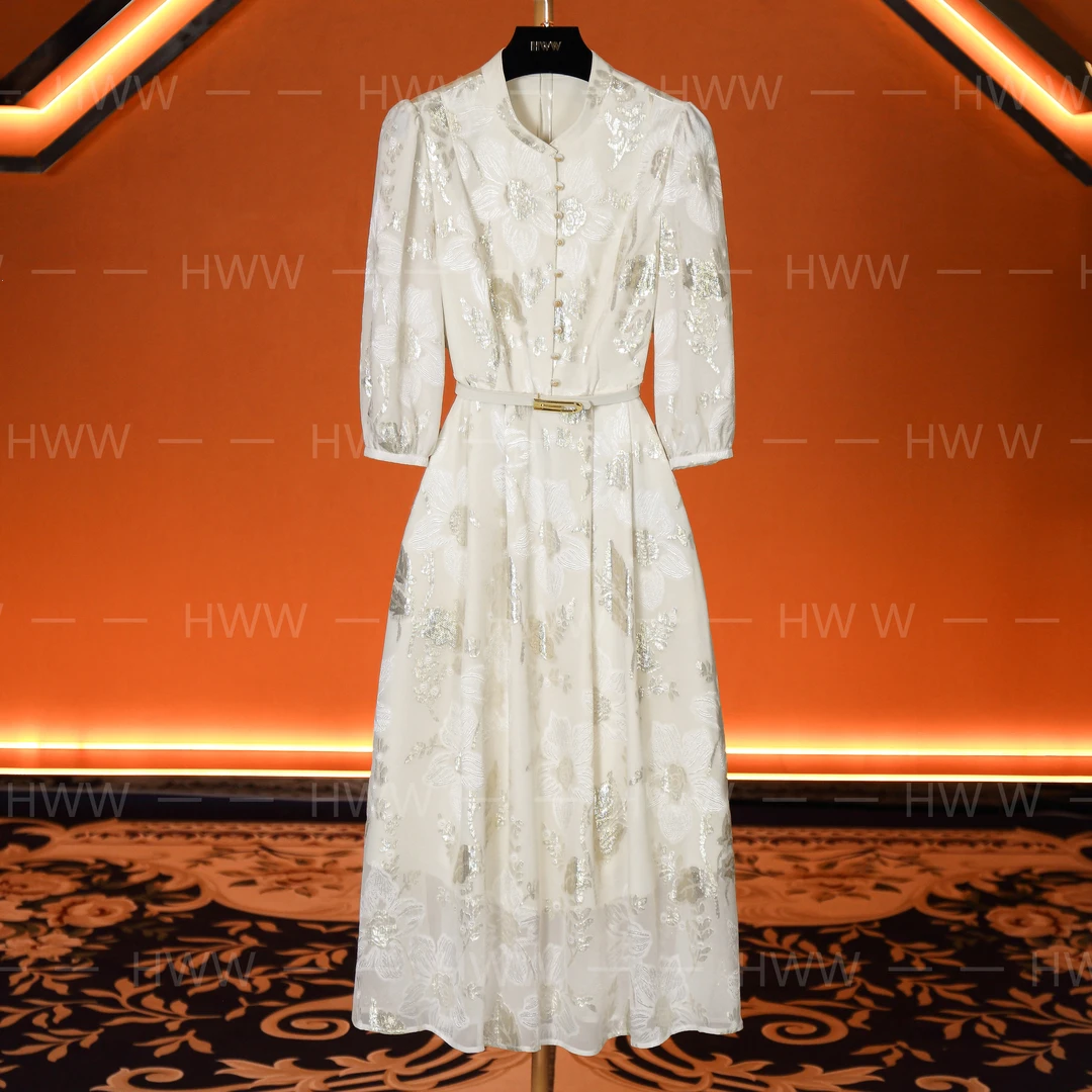 HWW轻奢设计师女装连衣裙气质修身时尚大气收腰连衣裙DHZZR401416