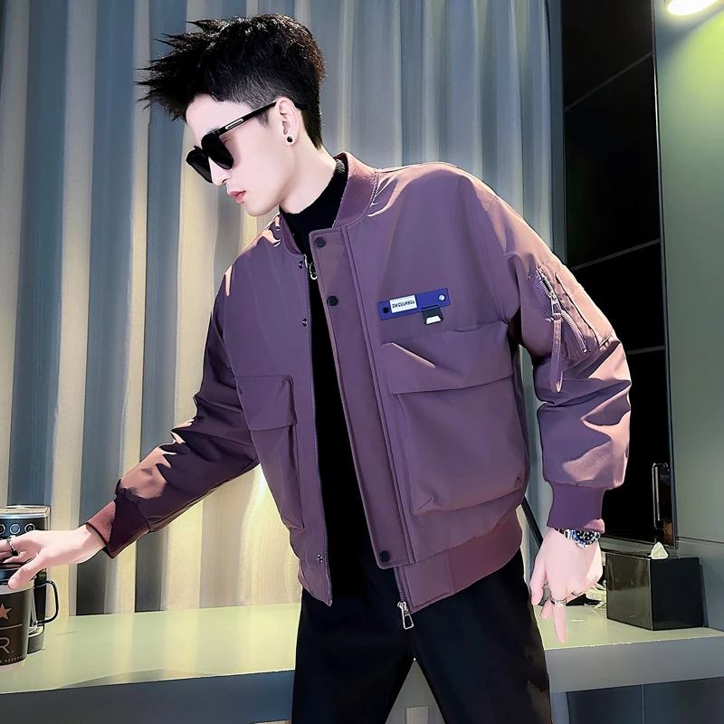 冬季新款飞行服夹克棉衣男韩版潮流时尚百搭加厚棉服棒球领外套男