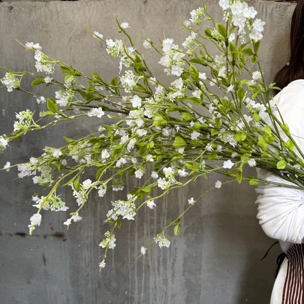 雪柳花仿真花假花客厅摆设餐桌花摆花轻奢高端客厅装饰仿生花摆件