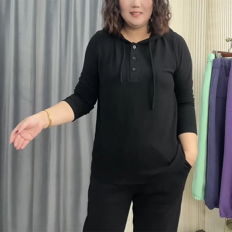 真德绒打底衫T恤帽衫细腻柔软大码显瘦保暖亲肤休闲百搭上衣女