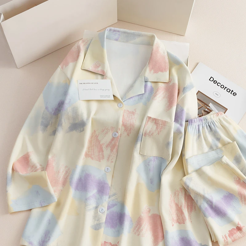 睡衣女士春秋夏天可爱秋季高级高端轻奢直播宽松大码感家居服套装