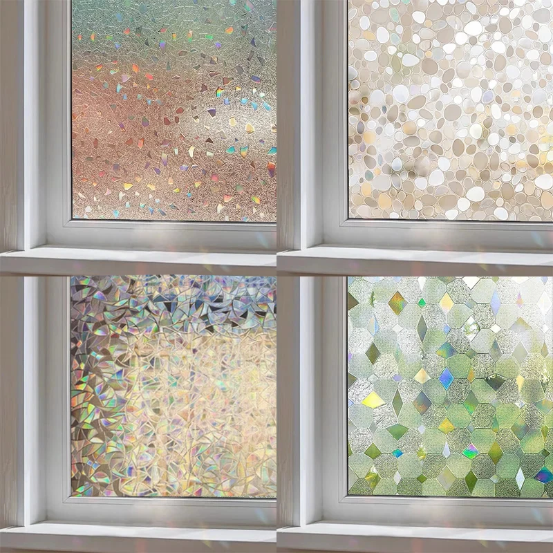 磨砂透光不透明卫生间防走光防隐私窗花纸彩虹膜防窥窗户玻璃贴纸
