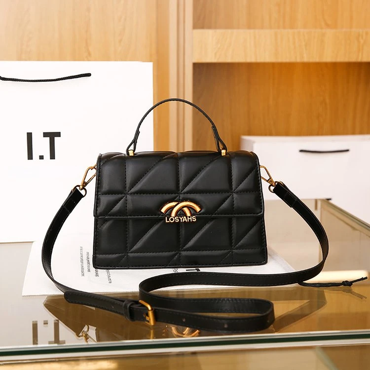 时尚百搭气质斜跨女包隔层手提包黑色S636