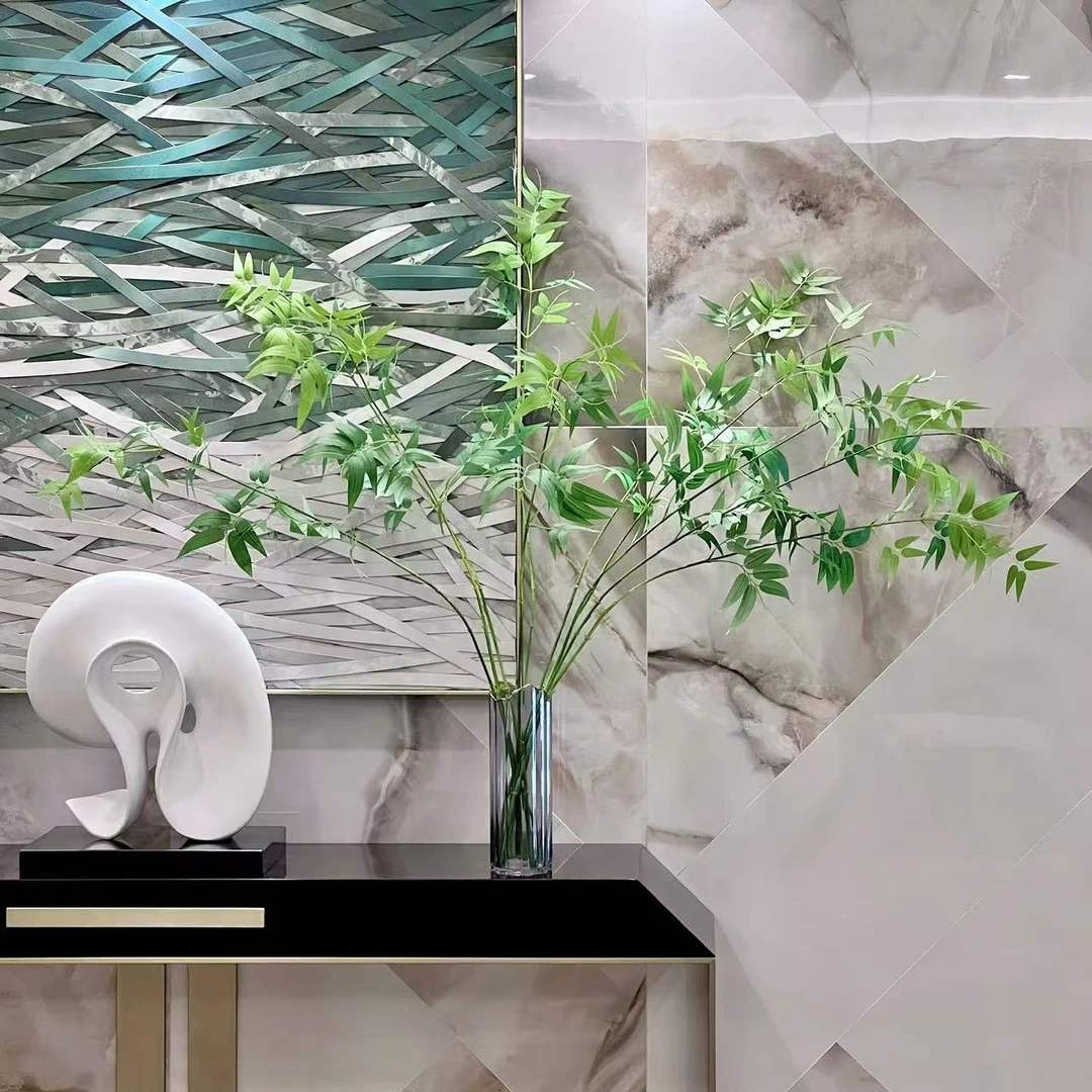 春和景明仿真竹叶中式客厅禅意装饰摆设仿生绿植