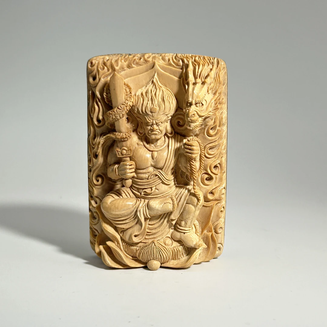 猛犸牙雕冰咖不动明王吊坠70*47*23mm假一罚四W8195