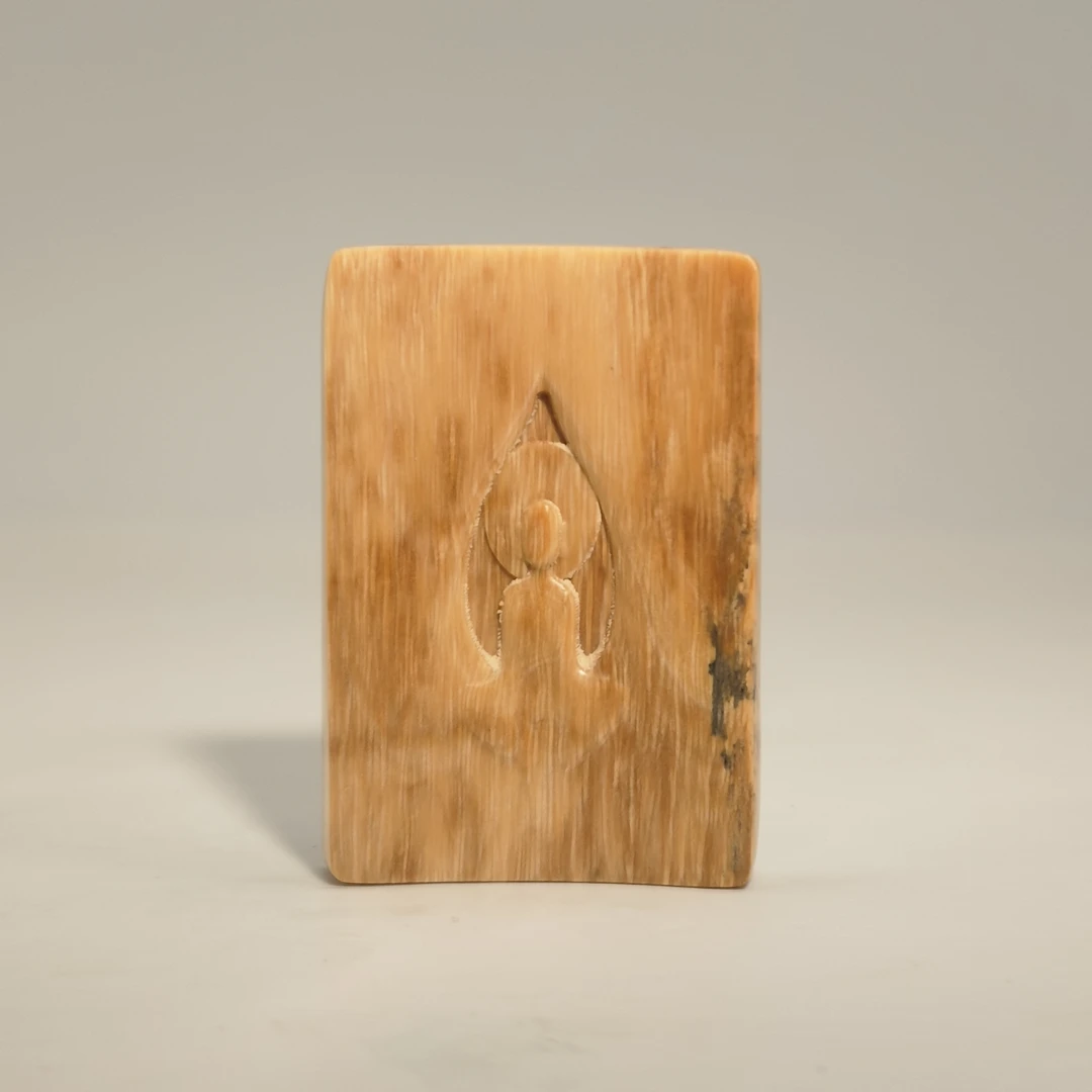 猛犸牙冰咖料无相佛62*43*8mm假一罚四W709