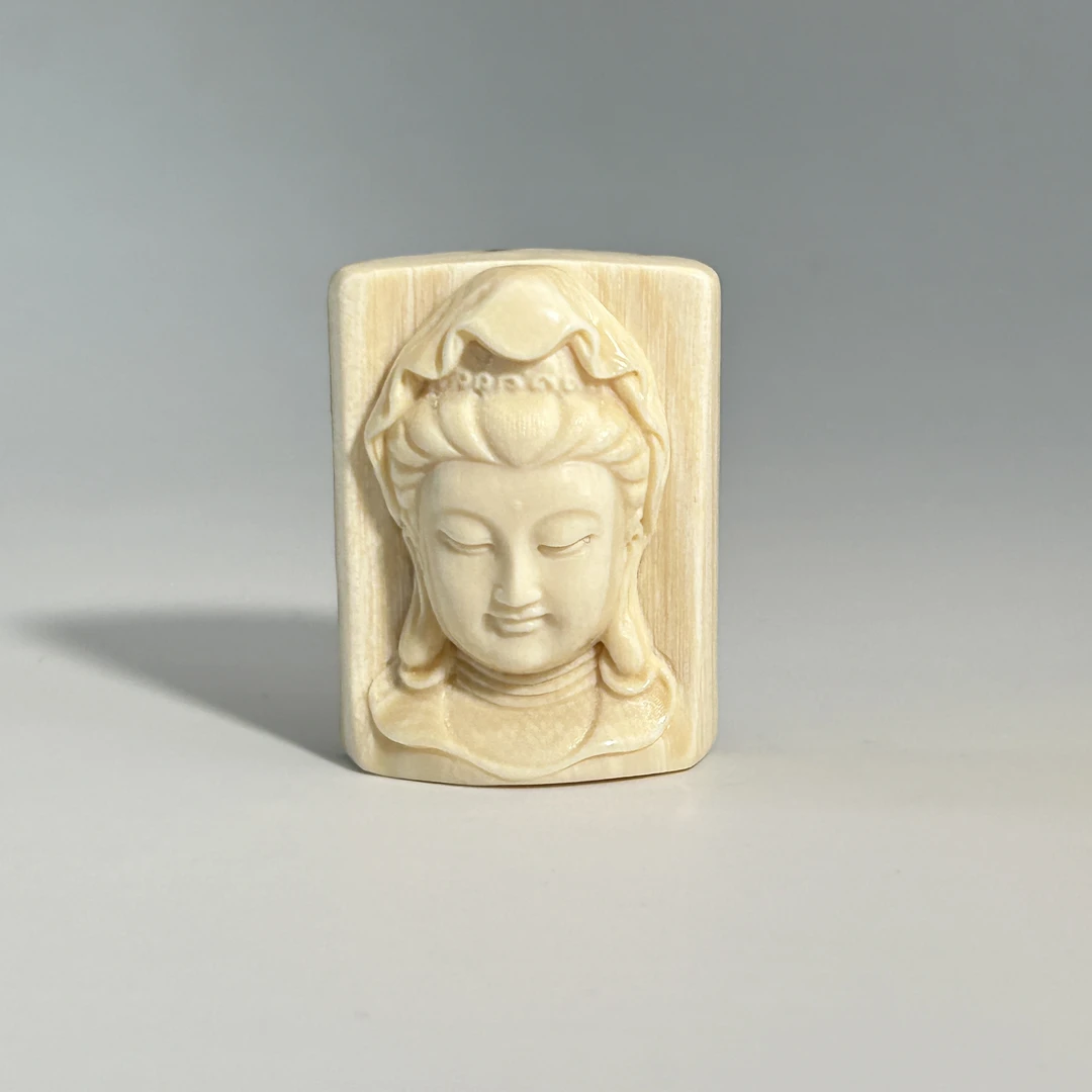 猛犸牙雕观音吊坠牌39*29*15mm假一罚四W8085