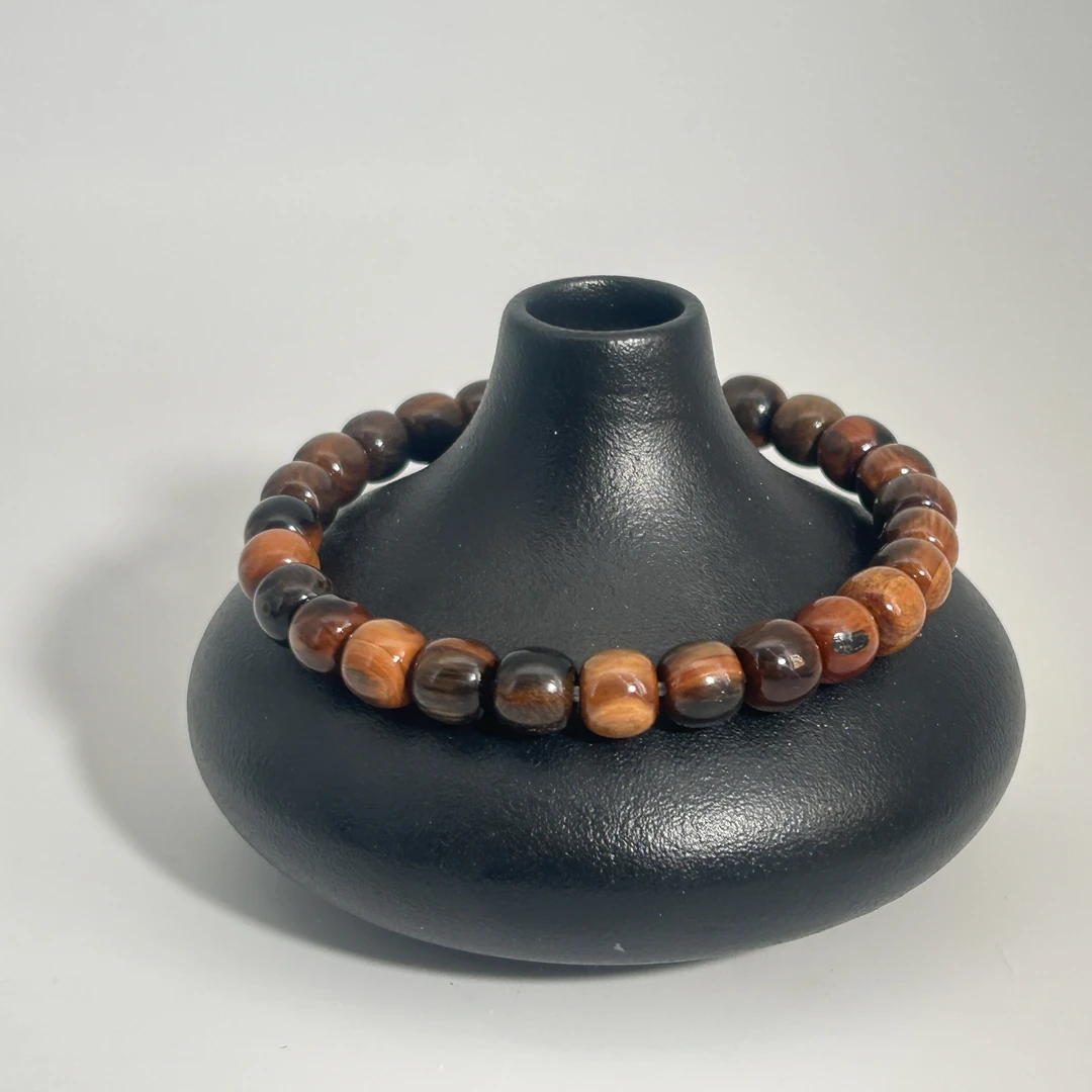 猛犸牙猪肝双色单圈手串7*6mm假一罚四W8331