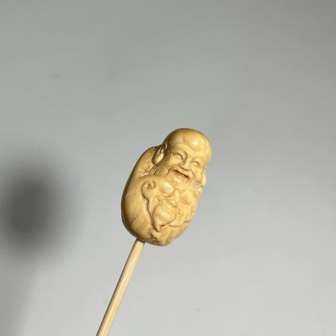 猛犸牙雕港工寿星老人配饰三阳老师随机发16*12mm假一罚四W3553