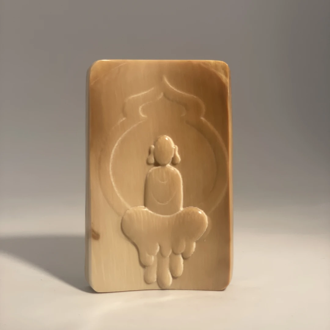 猛犸牙冰咖料一心向佛牌70*46*11mm假一罚四W894