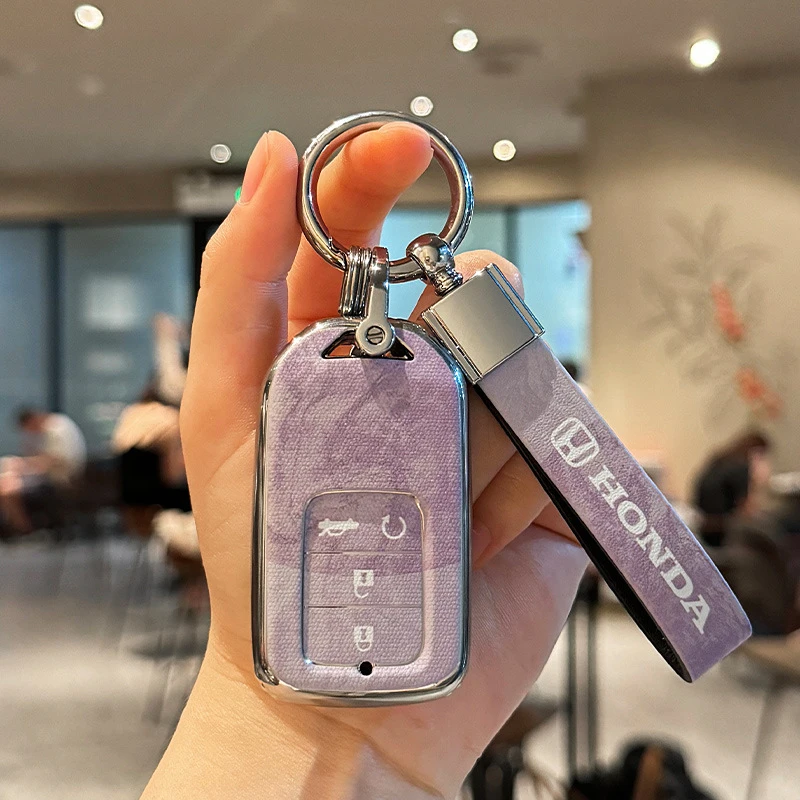 适用本田crvTPU全包钥匙套大理石纹皓影xrv型格hrv保护壳包扣