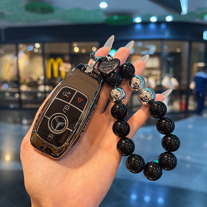 适用于奔驰GLS450车钥匙套迈巴赫 GLS480/600包高档壳扣金属