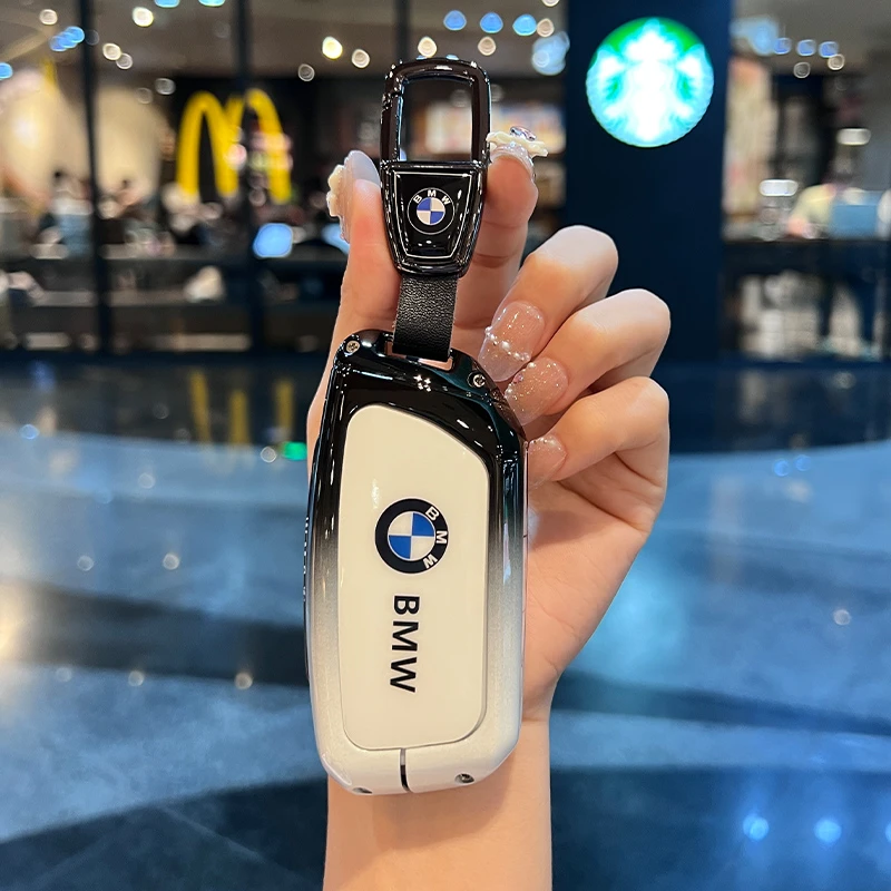 24款宝马X5钥匙套新款X1/X7/XM/X6/iX包5系7系车合金高档壳扣包