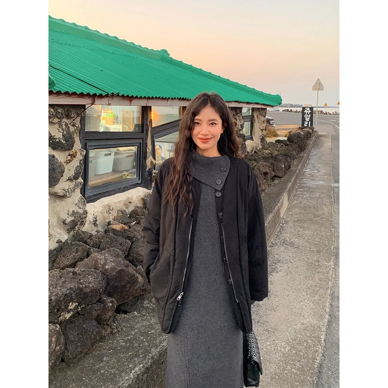 Lit e mode  轻奢油蜡感 高密两穿国标90白鸭羽绒服外套面包服